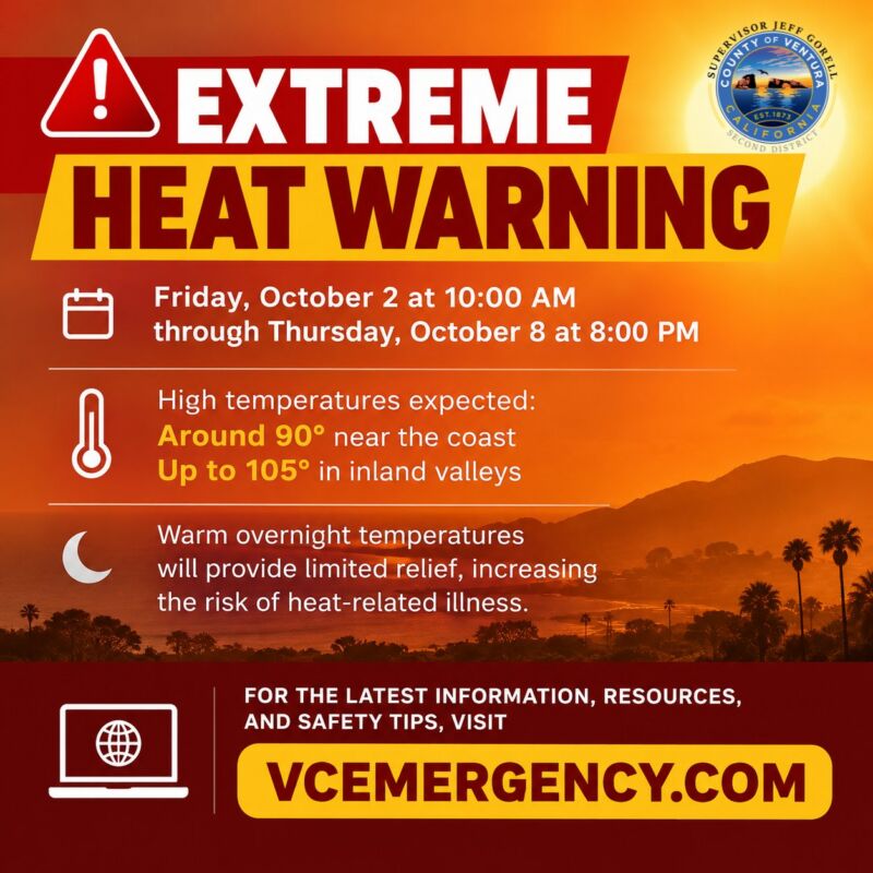 Image for the Tweet beginning: ⚠️ EXTREME HEAT WARNING ⚠️

The